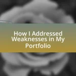 How I Addressed Weaknesses in My Portfolio