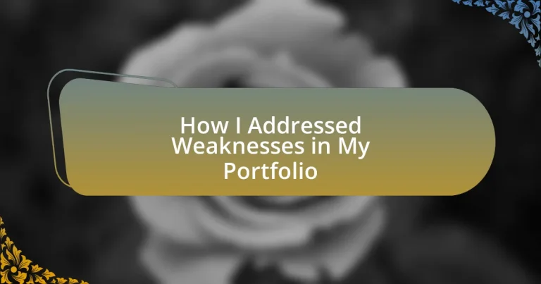 How I Addressed Weaknesses in My Portfolio