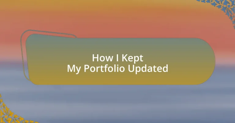 How I Kept My Portfolio Updated