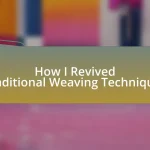 How I Revived Traditional Weaving Techniques