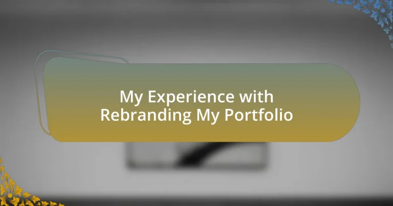 My Experience with Rebranding My Portfolio