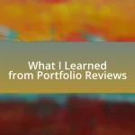 What I Learned from Portfolio Reviews