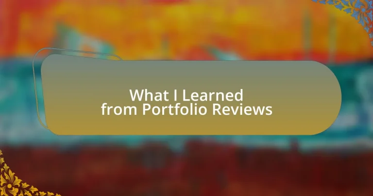 What I Learned from Portfolio Reviews