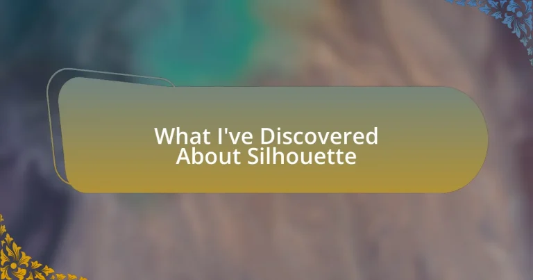 What I’ve Discovered About Silhouette