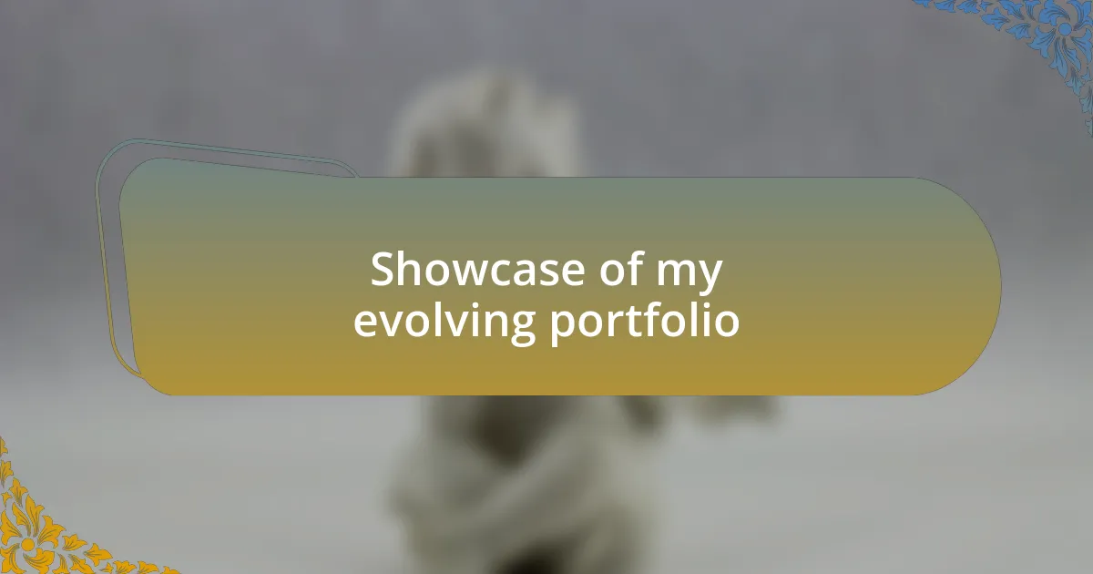 Showcase of my evolving portfolio